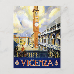 Vicenza Italy Vintage Travel Poster wiederhergeste Postkarte