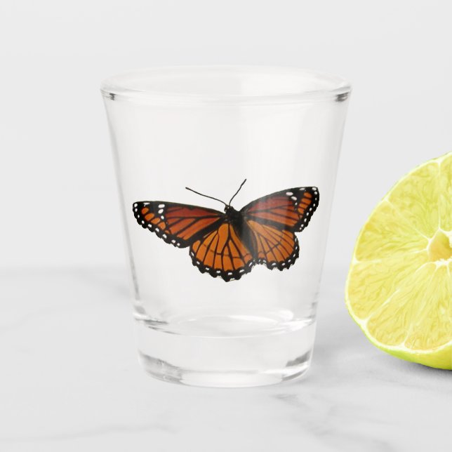 Viceroy Butterfly Schöne Naturfotografie Schnapsglas (Vorderseite)