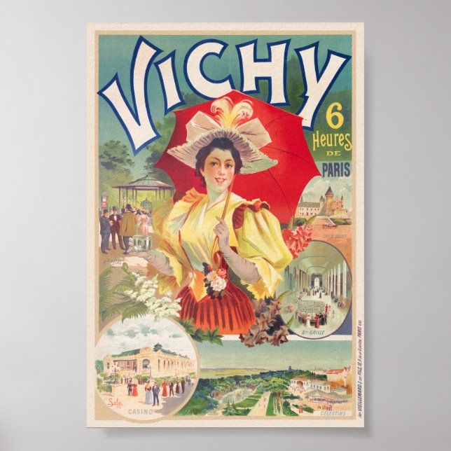 Vichy. 1895 heures de Paris Vintage Poster (Vorne)