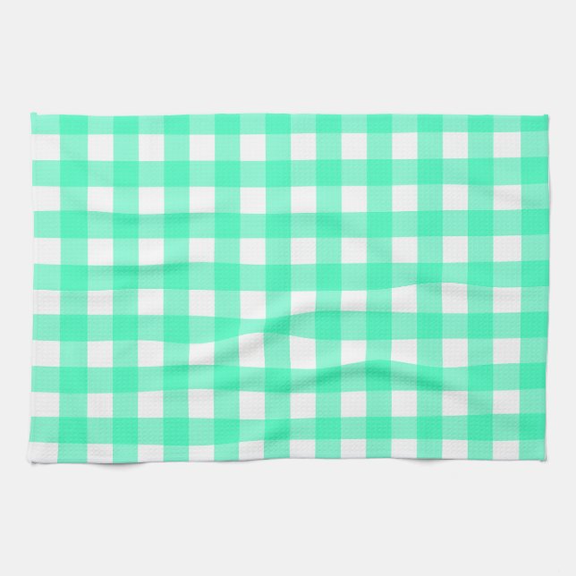 Vichy Bleu Turquoise Geschirrtuch (Horizontal)