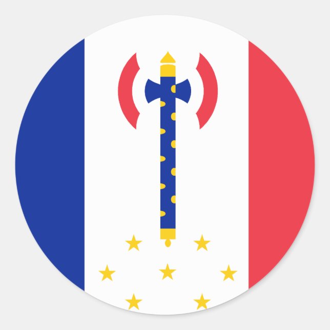 Vichy, Flagge Frankreichs Runder Aufkleber (Vorderseite)