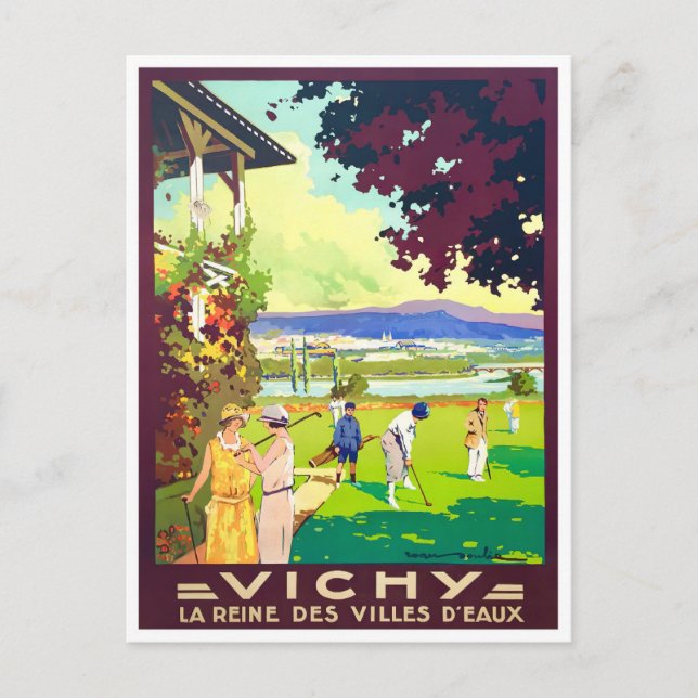 Vichy France Vintage Postkarte (Vorderseite)