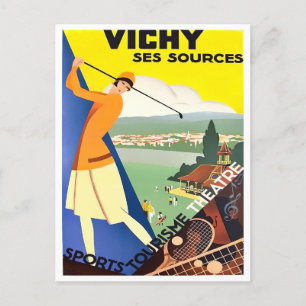 Vichy France Vintage Postkarte