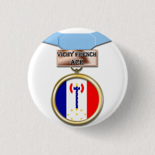 Vichy französischer As-Medaillenknopf Button