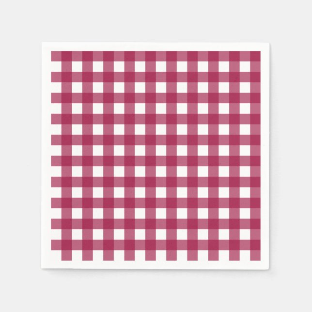 Vichy Rouge Cerise Serviette (Vorderseite)