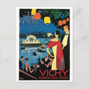 Vichy Vintage französisches Reiseplakat Postkarte