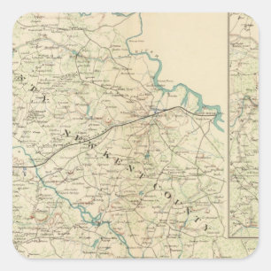 Vicinity Richmond, Va, Halbinsel Quadratischer Aufkleber
