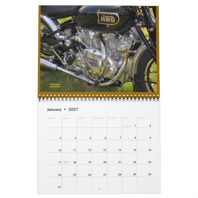 Vicious Vincent Motorrad Motor 2014 Kalender (Jan 2027)