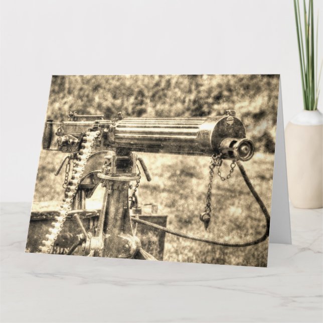 Vickers Machine Gun Vintag Karte (Vorderseite)