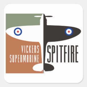 Vickers Supermarinfeuer Quadratischer Aufkleber