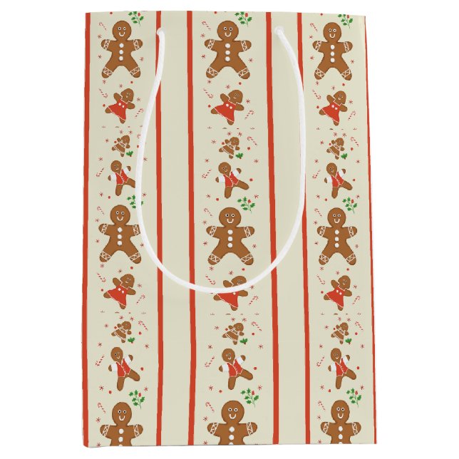 Vickie’s Gingerbread Parade-Cream Gift Bag Mittlere Geschenktüte (Vorderseite)