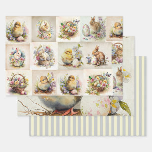 Vicotrian Ostersonne & Chick Geschenkpapier Set