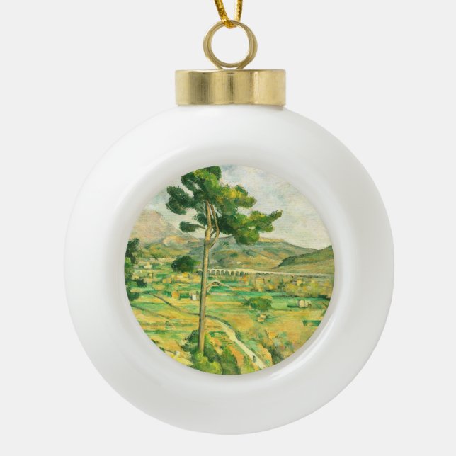 Victoire und Viadukt Paul Cezanne Keramik Kugel-Ornament (Vorderseite)