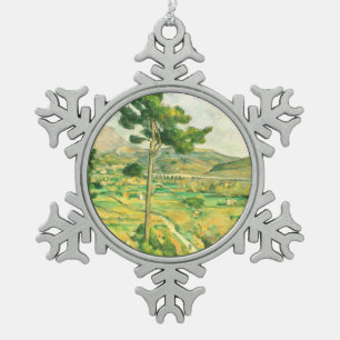 Victoire und Viadukt Paul Cezanne Schneeflocken Zinn-Ornament