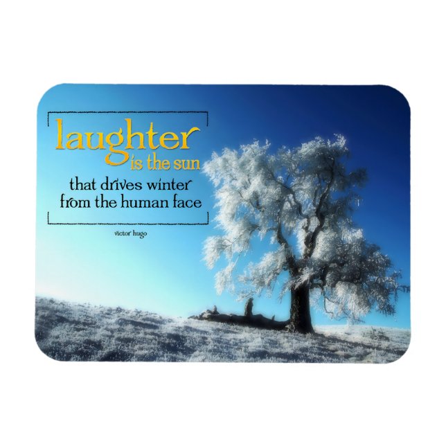 Victor Hugo Inspiration Zitat Magnet "Lachen" (Horizontal)