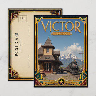 Victor Idaho Vintage Art Deco Golden Age Postkarte