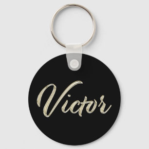 Victor Name Whitegold Button schlüssel anhänger Schlüsselanhänger