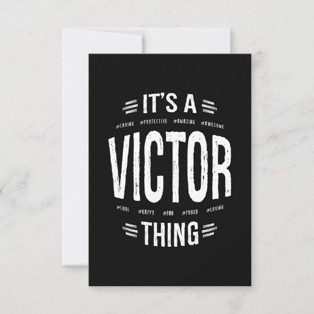Victor Personalisiert Name Birthday Gift RSVP Karte (Vorderseite)