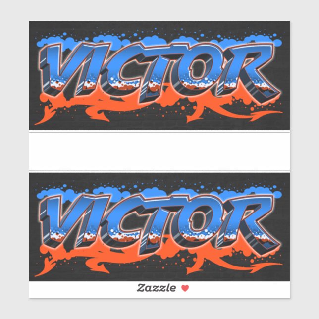 Victor Vorname Name Graffiti Aufkleber Sticker (Blatt)