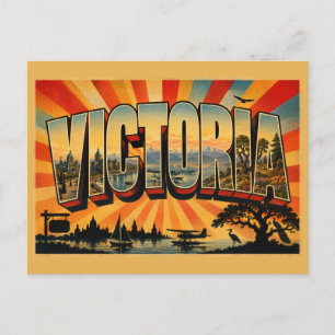 Victoria BC Hafen Berge Garry Eiche Kunst Postkarte