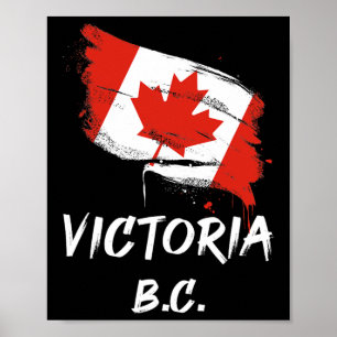 Victoria Bc Kanada Splatter-Flag-Trip Urlaub Poster