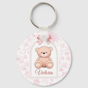 Victoria Benutzerdefiniertes rosa Teddy-Bär-Kind Schlüsselanhänger