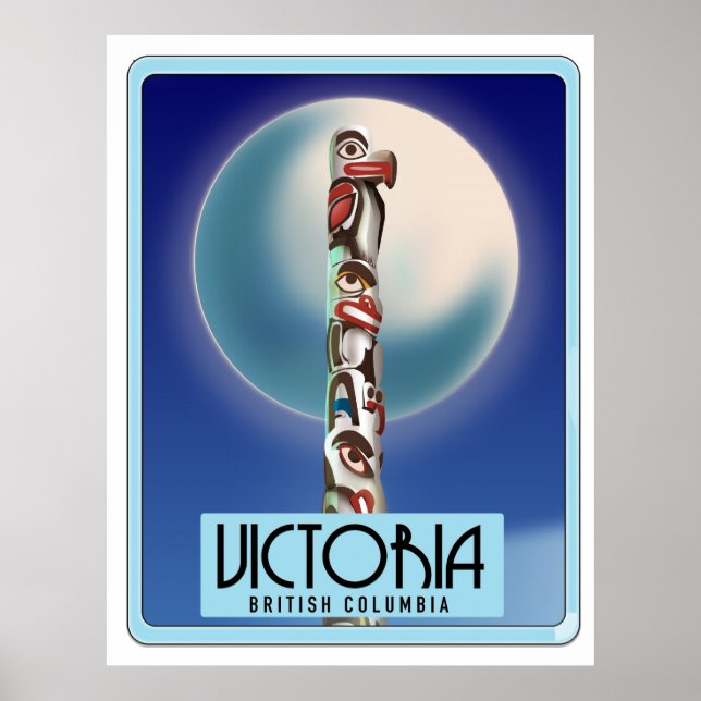 Victoria British Columbia Totem Pole. Poster (Vorne)