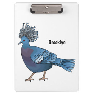 Victoria crowned pigeon bird cartoon illustration klemmbrett