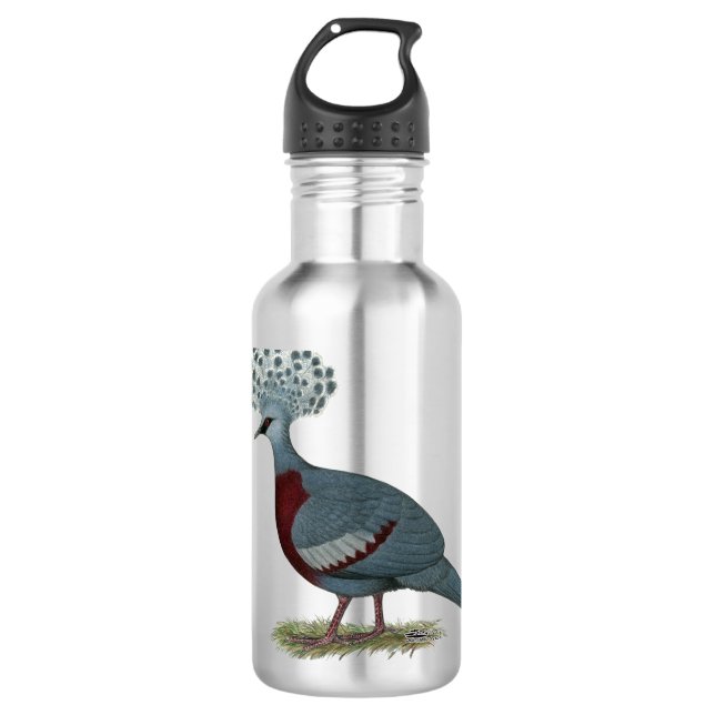 Victoria Crowned Pigeon Trinkflasche (Vorderseite)