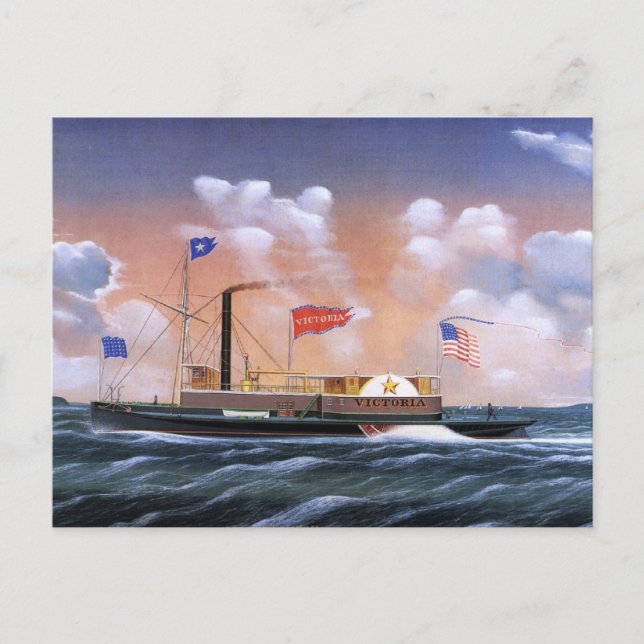 Victoria Dampftug 1859 Postkarte (Vorderseite)