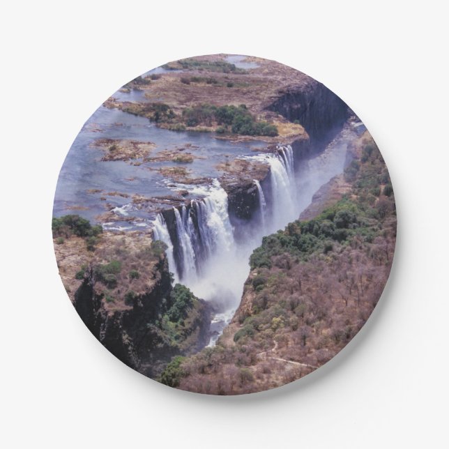 Victoria Falls aerial view - Simbabwe, Afrika Pappteller (Vorderseite)