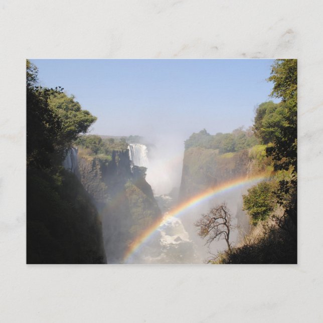 Victoria Falls Rainbow Foto Postkarte (Vorderseite)