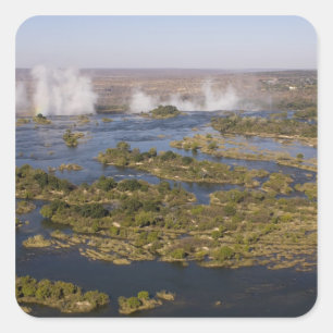 Victoria Falls, Zambesi River, Sambia - Simbabwe 2 Quadratischer Aufkleber