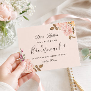 Victoria Floral Brautjungfer Vorschlag Postkarte