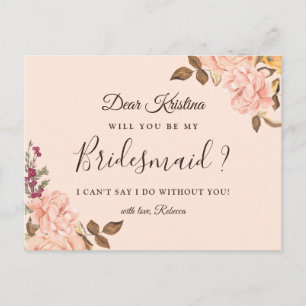 Victoria Floral Brautjungfer Vorschlag Postkarte