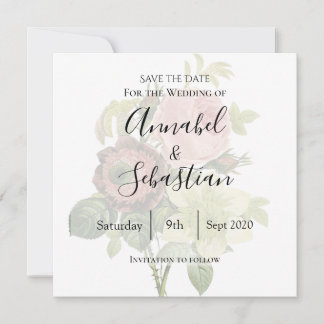 Victoria, floral, Vintag botanisch Save the Date