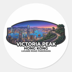 VICTORIA GIPFEL HONGKONG RUNDER AUFKLEBER