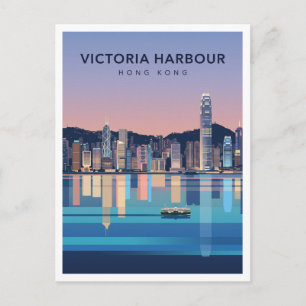 Victoria-Hafen-Ufer Hongkong Reise Postkarte