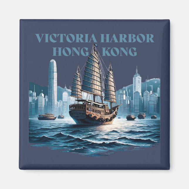 Victoria Harbour Hongkong China Magnet (Vorne)