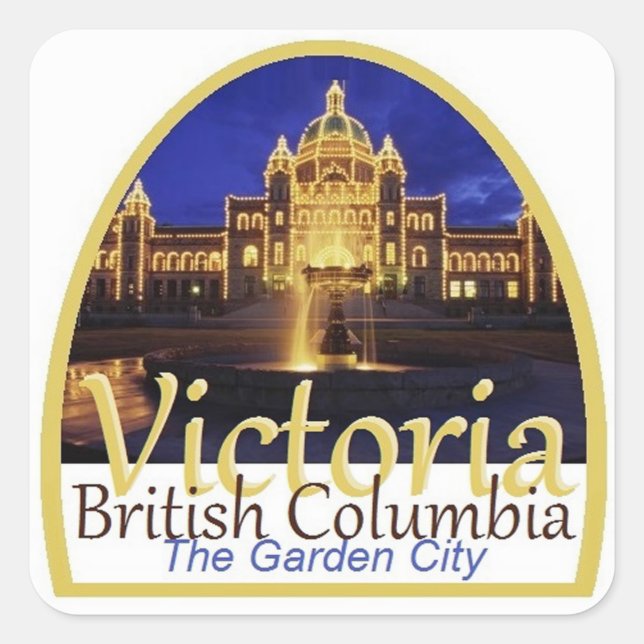 VICTORIA Kanada Quadratischer Aufkleber (Vorderseite)
