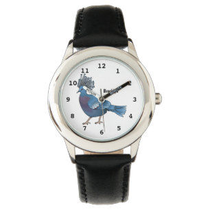 Victoria-Krone-Taube-Cartoon Armbanduhr