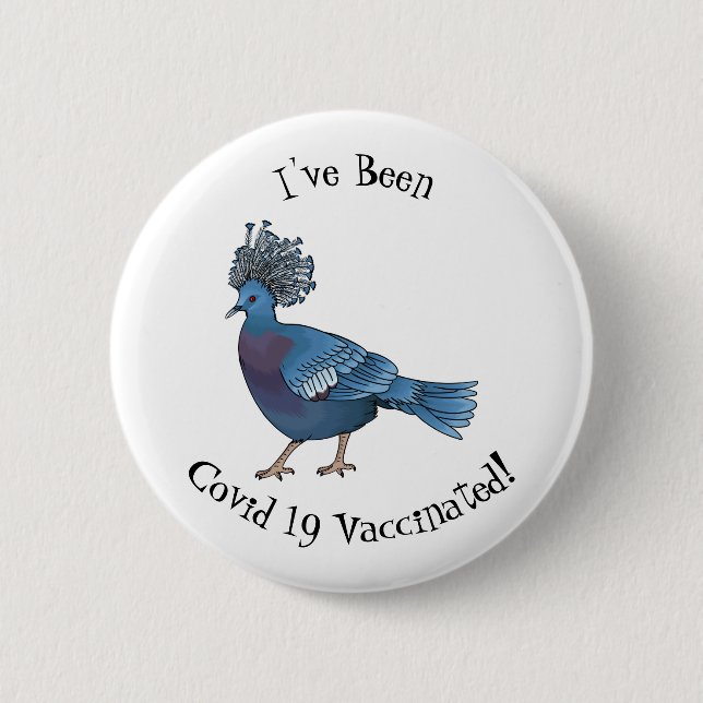 Victoria-Krone-Taube-Cartoon Button (Vorderseite)
