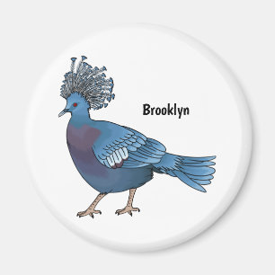 Victoria-Krone-Taube-Cartoon Magnet