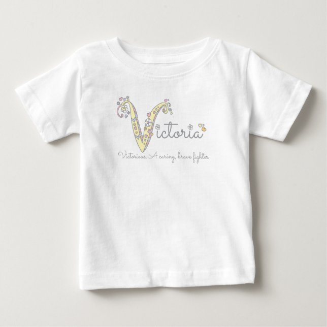 Victoria monogram V name und bedeutet baby romper Baby T-shirt (Vorderseite)