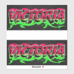 Victoria Prénom Nom Graffiti Autocollants Autocoll