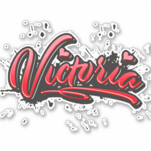 Victoria red Heart Graffiti Aufkleber Sticker