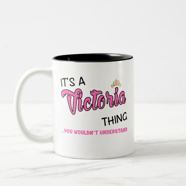 Victoria Sache, die man nicht verstehen würde, wie Zweifarbige Tasse (Links)