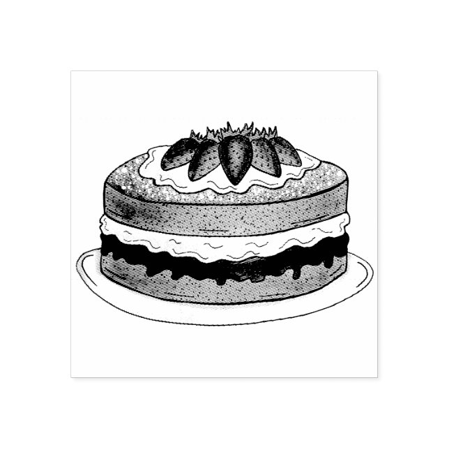 Victoria Sandwich Sponge Cake UK British Pastry Gummistempel (Prägung)