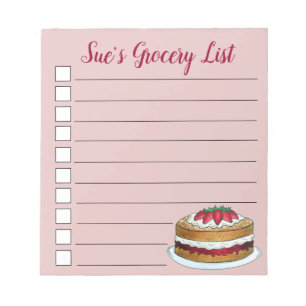 Victoria Sandwich Sponge Cake UK British Pastry Notizblock