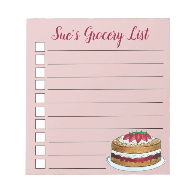 Victoria Sandwich Sponge Cake UK British Pastry Notizblock (Vorderseite)